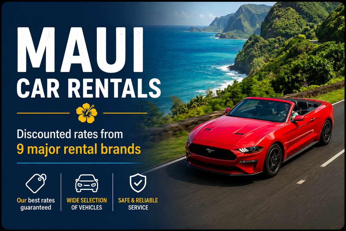 Maui Car Rentals — discounted rates from 9 major rental brands